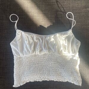Urban Outfitters White Ruched Camisole